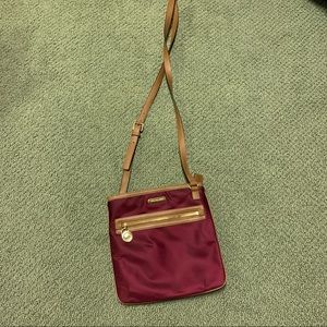 Michael Kors burgundy vinyl crossbody